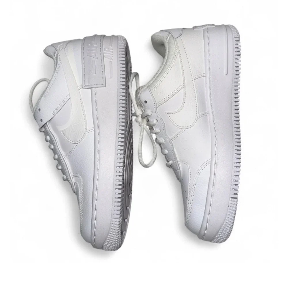 Nike AF1‎ Shadow White/White/White Women's Casual Sneakers Shoes Size 8.5